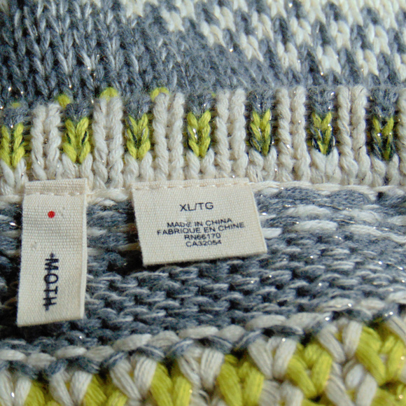 Anthro Moth Metallic Chaux Cardigan XL - Picture 8 of 8